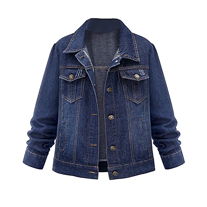 www.imbex-topindustry.com Women’S Basic Denim Jean Jacket Plus Size Long Sleeve Loose Denim Jacket