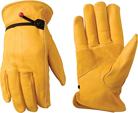 Leather Work Gloves with Wrist Closure, DIY, Yardwork, Construction, Motorcycle